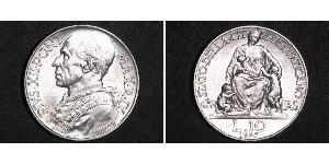 10 Lira Vatican (1926-) Plata Pío XII (1876 - 1958)