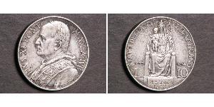 10 Lira Vatican (1926-) Plata Pope Pius XI (1857 - 1939)