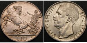 10 Lira Kingdom of Italy (1861-1946) Silber Viktor Emanuel III. (Italien) (1869 - 1947)