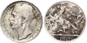 10 Lira 意大利王國 (1861-1946) 銀 维托里奥·埃马努埃莱三世 (1869 - 1947)