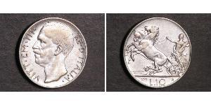 10 Lira 意大利王國 (1861-1946) 銀 维托里奥·埃马努埃莱三世 (1869 - 1947)