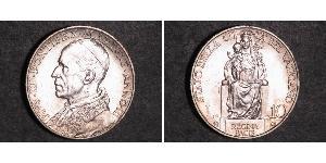 10 Lira 梵蒂冈 銀 Pope Pius XII  (1876 - 1958)