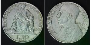 10 Lira 梵蒂冈 銀 Pope Pius XII  (1876 - 1958)