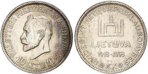 10 Litas Lituanie (1991 - ) Argent 