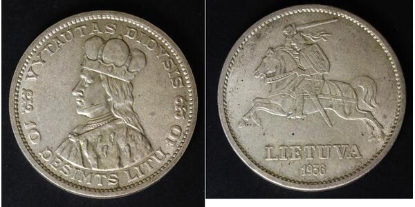 10 Litas Lithuania (1991 - ) Silver Vytautas(1350 - 1430)