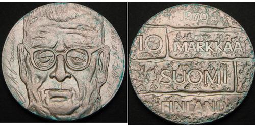 10 Mark Finlande (1917 - ) Argent Juho Kusti Paasikivi