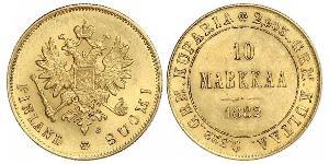 10 Mark Finland (1917 - ) / Russian Empire (1720-1917) Gold Alexander III (1845 -1894)