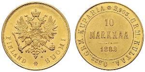 10 Mark Finland (1917 - ) / Russian Empire (1720-1917) Gold Alexander III (1845 -1894)