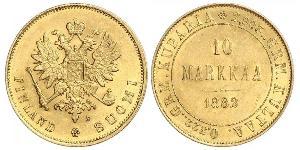 10 Mark Finnland (1917 - ) / Russisches Reich (1720-1917) Gold Alejandro III (1845 -1894)