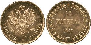 10 Mark Finnland (1917 - ) / Russisches Reich (1720-1917) Gold Alejandro III (1845 -1894)