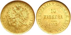 10 Mark Finnland (1917 - ) / Russisches Reich (1720-1917) Gold Alejandro III (1845 -1894)