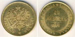 10 Mark Finnland (1917 - ) / Russisches Reich (1720-1917) Gold Alejandro III (1845 -1894)