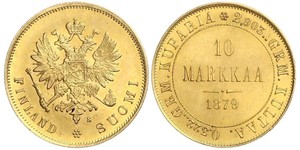10 Mark Finnland (1917 - ) / Russisches Reich (1720-1917) Gold Alejandro III (1845 -1894)