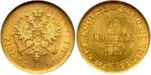 10 Mark Finnland (1917 - ) / Russisches Reich (1720-1917) Gold Alejandro III (1845 -1894)