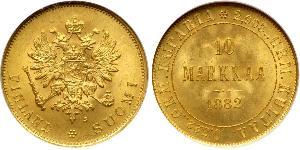10 Mark Finnland (1917 - ) / Russisches Reich (1720-1917) Gold Alejandro III (1845 -1894)