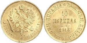 10 Mark Finnland (1917 - ) / Russisches Reich (1720-1917) Gold Alejandro III (1845 -1894)