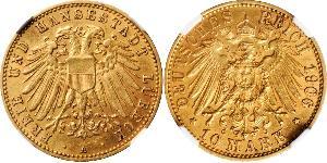 10 Mark Free City of Lübeck Gold 