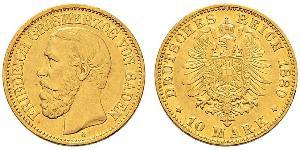 10 Mark Grand Duchy of Baden (1806-1918) Gold Friedrich I. (Baden, Großherzog) (1826 - 1907)