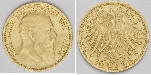 10 Mark Grand Duchy of Baden (1806-1918) Gold Frederick I, Grand Duke of Baden (1826 - 1907)
