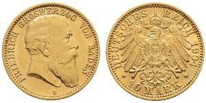 10 Mark Grand Duchy of Baden (1806-1918) Gold Frederick I, Grand Duke of Baden (1826 - 1907)