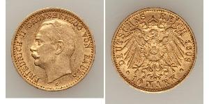 10 Mark Grand Duchy of Baden (1806-1918) Gold Friedrich II. (Baden, Großherzog) (1857 - 1928)