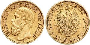 10 Mark Grand Duchy of Baden (1806-1918) Gold Friedrich I. (Baden, Großherzog) (1826 - 1907)