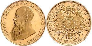 10 Mark Herzogtum Sachsen-Meiningen (1680 - 1918) Gold Georg II. (Sachsen-Meiningen)