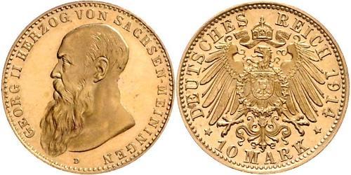 10 Mark Herzogtum Sachsen-Meiningen (1680 - 1918) Gold Georg II. (Sachsen-Meiningen)