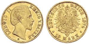 10 Mark Kingdom of Bavaria (1806 - 1918) Gold Ludwig II of Bavaria (1845 – 1886)