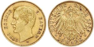 10 Mark Kingdom of Bavaria (1806 - 1918) Gold Otto of Bavaria (1848 – 1916)