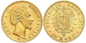 10 Mark Kingdom of Bavaria (1806 - 1918) Gold Ludwig II of Bavaria (1845 – 1886)
