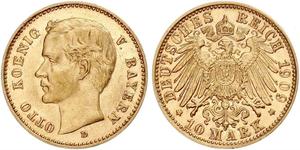10 Mark Kingdom of Bavaria (1806 - 1918) Gold Otto of Bavaria (1848 – 1916)