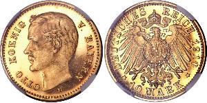 10 Mark Kingdom of Bavaria (1806 - 1918) Gold Otto of Bavaria (1848 – 1916)