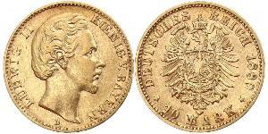 10 Mark Kingdom of Bavaria (1806 - 1918) Gold Ludwig II of Bavaria (1845 – 1886)
