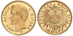 10 Mark Kingdom of Bavaria (1806 - 1918) Gold Otto of Bavaria (1848 – 1916)