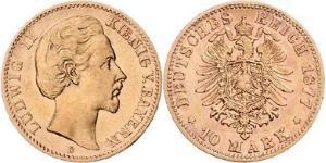 10 Mark Kingdom of Bavaria (1806 - 1918) Gold Ludwig II of Bavaria (1845 – 1886)