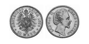 10 Mark Kingdom of Bavaria (1806 - 1918) Gold Ludwig II of Bavaria (1845 – 1886)