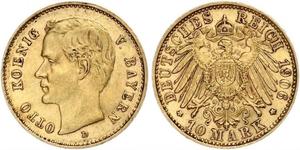 10 Mark Kingdom of Bavaria (1806 - 1918) Gold Otto of Bavaria (1848 – 1916)