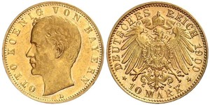 10 Mark Kingdom of Bavaria (1806 - 1918) Gold Otto of Bavaria (1848 – 1916)