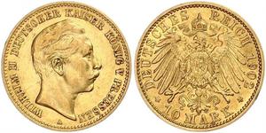 10 Mark Kingdom of Prussia (1701-1918) Gold Wilhelm II, German Emperor (1859-1941)