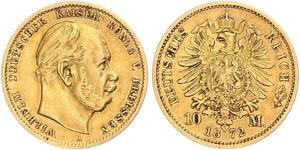 10 Mark Kingdom of Prussia (1701-1918) Gold Wilhelm I, German Emperor (1797-1888)