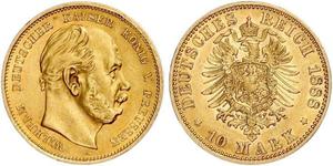 10 Mark Kingdom of Prussia (1701-1918) Gold Wilhelm I, German Emperor (1797-1888)