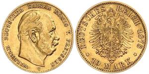 10 Mark Kingdom of Prussia (1701-1918) Gold Wilhelm I, German Emperor (1797-1888)
