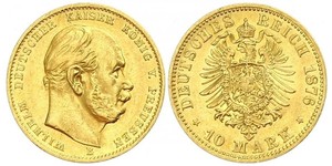 10 Mark Kingdom of Prussia (1701-1918) Gold Wilhelm I, German Emperor (1797-1888)