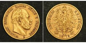 10 Mark Kingdom of Prussia (1701-1918) Gold Wilhelm I, German Emperor (1797-1888)