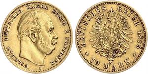 10 Mark Kingdom of Prussia (1701-1918) Gold Wilhelm I, German Emperor (1797-1888)