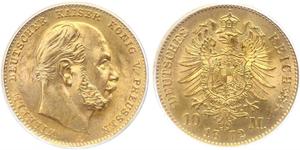 10 Mark Kingdom of Prussia (1701-1918) Gold Wilhelm I, German Emperor (1797-1888)