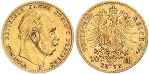 10 Mark Kingdom of Prussia (1701-1918) Gold Wilhelm I, German Emperor (1797-1888)