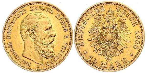 10 Mark Kingdom of Prussia (1701-1918) Gold Frederick William III of Prussia (1770 -1840)