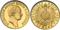 10 Mark Kingdom of Saxony (1806 - 1918) Gold Frederick Augustus III of Saxony (1865-1932)